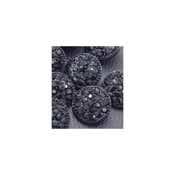 BLINGKNAPP  Svart strass 